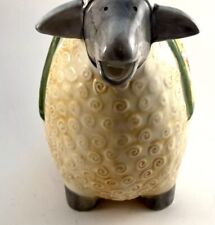 Dennis East Country Folk Art Sheep Ceramic Pitcher Vintage 2002 picture