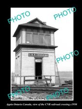 OLD LARGE HISTORIC PHOTO OF APPIN ONTARIO CANADA THE CNR RAILROAD TOWER c1950 picture