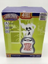 Gemmy Airblown Inflatable Ghost Halloween 4ft Enter At Your Own Risk Tested picture