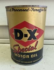 NOS Full Vintage DX Special Motor Oil Can Heavy Duty Metal Quart Tulsa USA picture