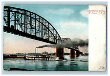 c1905s Steamboat View New McKinley Bridge St. Louis Missouri MO Antique Postcard picture