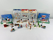 Lemax Christmas Village Figures Lot Of 21 Snowman Deer Dog Holiday picture