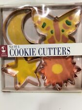 Copper Cookie Cutters (4) Butterfly Flower Moon Star 5