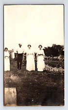 RPPC Postcard Real Photo of Three Women One Man on a Farm picture