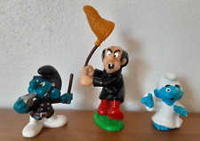Vintage Gargamel Smurfs Hunter, Angel & Policeman Smurf PVC Figurines Lot of 3 picture