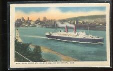 Montreal Quebec Canada View From St Helens Island Ship Vintage Postcard picture