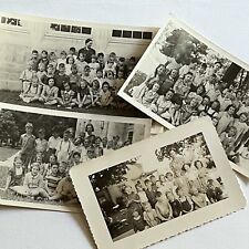 Vintage B&W Snapshot Group Photograph School Photo Class Children picture