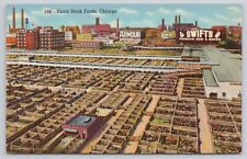 Chicago Illinois IL, Aerial View of Union Stock Yards Linen 1941 Postcard picture
