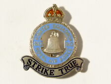 Rare Silver RAF Fighter Squadron No.80 STRIKE TRUE Enamel Badge #B95 picture