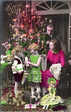 Postcard Christmas France Joyeux Noel  Family Opening Presents Tinted CEKO 1933 picture