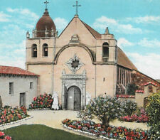 Carmel CA Mission Del Rio Carmelo Church  CT American Art Postcard 1910s-20s picture
