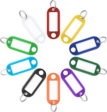 40 Pack Tough Plastic Key Tags with Split Ring Label Window, Assorted Colors picture