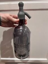 MAGNOLIA HOME By Joanna Gaines - Smokey Gray Seltzer Decor Glass Bottle 12.50” picture