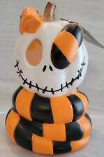 Nightmare Before Christmas Light Up Jack Snake Stack Pumpkin Halloween 8” picture