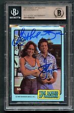 Catherine Bach & Tom Wopat #50 signed auto 1980 Dukes of Hazzard Card BAS Slab picture