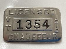 1918 Vermont Chauffeur License No. 1354 Original Pin Back Antique picture