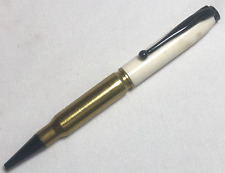 308 caliber bullet pen made with deer antler and a genuine casing. gun metal hdw picture