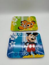 Set of 2 Disney Melamine Rectangle Plates Mickey Mouse & Nemo 9