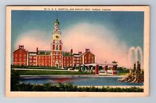 Topeka KS-Kansas, A Hospital And Beauty Spot, Antique, Vintage Souvenir Postcard picture