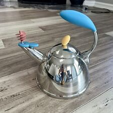 Vintage Michael Graves Teapot Tea Kettle Whistle Spinning 18-8 Stainless Steel picture
