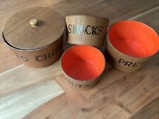 Vintage 4  MCM Viking Nesting  Snack Set Orange Inner Linings picture