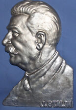 Vintage Russian metal wall hanging plaque Joseph Stalin picture