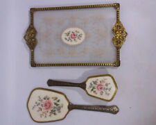Rare  Regent of London 3-Piece Vanity Set - Mirror, Brush, and Tray with lace picture