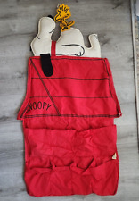 Vtg Snoopy Woodstock Peanuts Cotton Hanging 8 pocket red Simon Simple 1971 picture