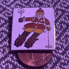 Peace Sign Skiing button pin lapel picture