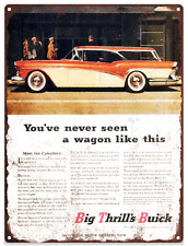 1957 Buick Centry Wagon Advertising Ad Baked Metal Repro Sign 9x12 60138 picture