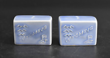 VTG Milford Klay Kraft Art Pottery Wyoming State Outline Salt and Pepper Shakers picture