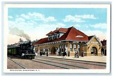 c1910's Erie Station Depot Railroad Train Middletown New York NY Postcard picture