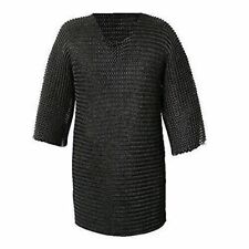 Medieval Chainmail Shirt Flat Riveted With Washer Haubergeon Birthday Gift picture