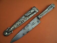 antique 1960s Argentine creole gaucho knife german silver rural scenes atahualp picture