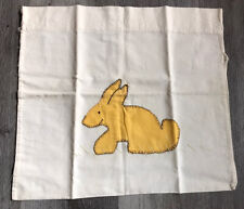 Vintage Antique handmade child’s pillowcase Folk Appliqué Bunny Rabbit - AS IS picture