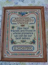 Vintage, Handmade, Counted Cross Stitch, Alphabet Sampler, 15 1/2