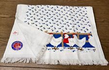 Vintage Chickens Cotton Hand Towel Cannon Terry Cloth Fringed 70s NEW picture