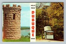Dubuque IA-Iowa Banner Greetings Vintage Souvenir Postcard picture