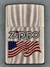 Vintage 2000 Zippo Logo American Flag Chrome Zippo Lighter NEW picture