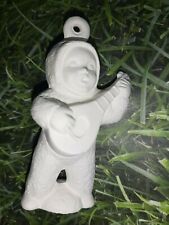 Snow baby playing banjo Christmas ornament ceramic bisque S 205 picture