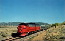 Albany Wyoming WY Mountain Diesel 1512 Locomotive & Passenger Train Postcard picture