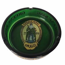 Greene King Fine Ales Ash Tray 1799 Green Glass Round 7