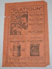 Antique Glattolin Advertisement For Men's Collars Cuffs Smoother Purifin  picture