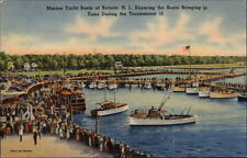 New Jersey Belmar Marine Yacht Basin tuna boats coming in ~ postcard sku599 picture