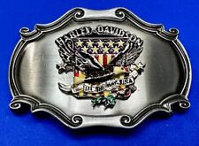 Harley Davidson Motorcycles Patriotic Eagle All The Way USA Raintree Belt Buckle picture