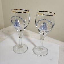 Vintage RCMP 1993 AGASSIZ Canadian Mounted Police Mounties Wine Glass Set of 2 picture