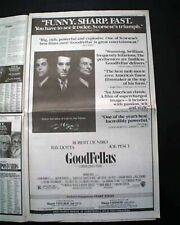 Best GOODFELLAS Mafia Crime Film Movie Opening Day AD Review 1990 L.A. Newspaper picture