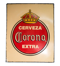 Vintage Corona Extra Metal Beer Tin Sign Cerveza  21