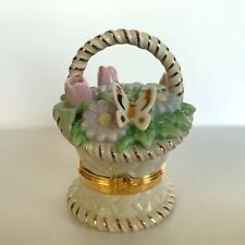 Lenox Treasures Trinket Box BASKET OF BLOOMS w/ Butterfly Charm picture