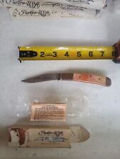 Vintage 1980s    PARKER EDWARDS EAGLE BRAND USA SMOOTH BURNT BONE TRAPPER KNIFE  picture